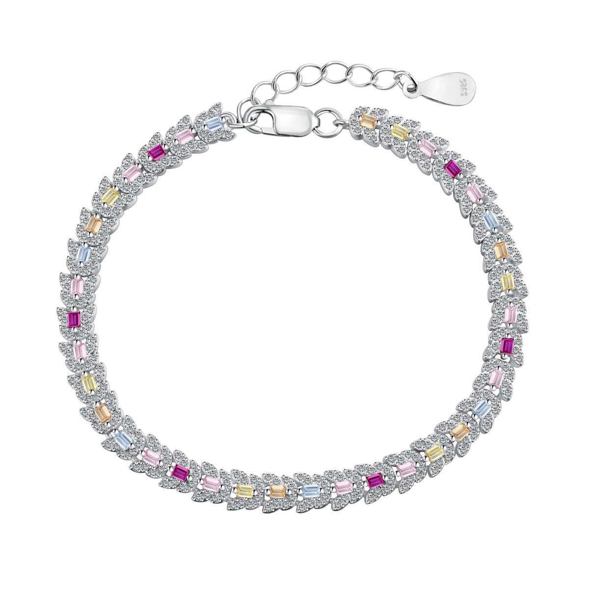 [Revel Jewelry]繊細なマルチカットカラフルデイリーブレスレット