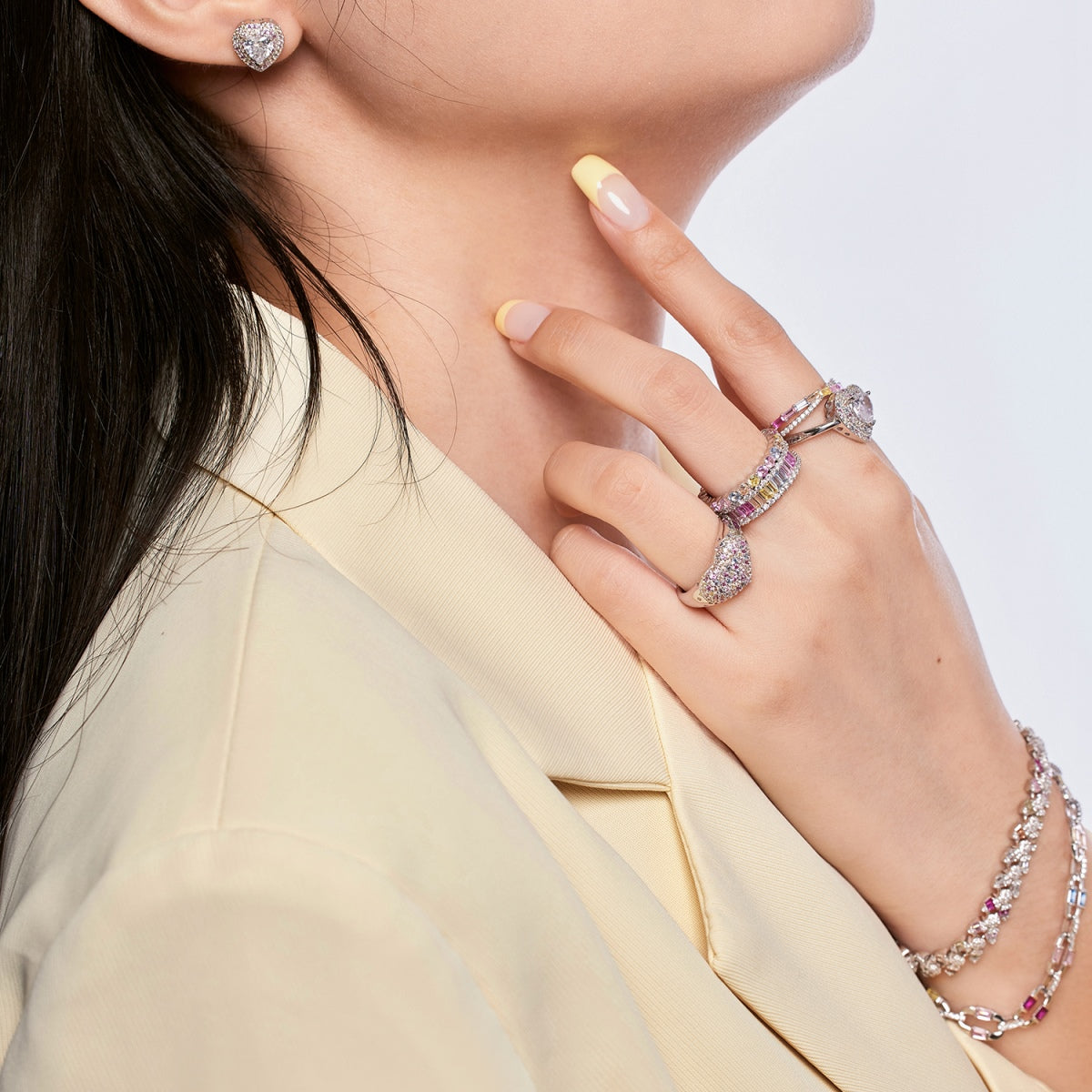 [Revel Jewelry]Delicate Ebullient Heart Shape Wedding Ring