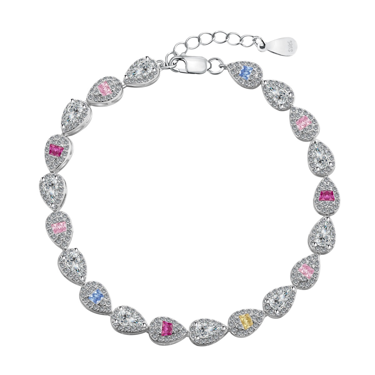 [Revel Jewelry]0.25 Carat Radiant Water Drop Shape Daily Bracelet