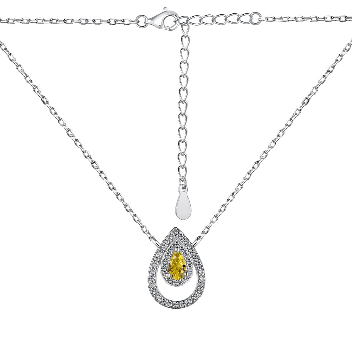 [Revel Jewelry]Sparkling Pear Cut Necklace