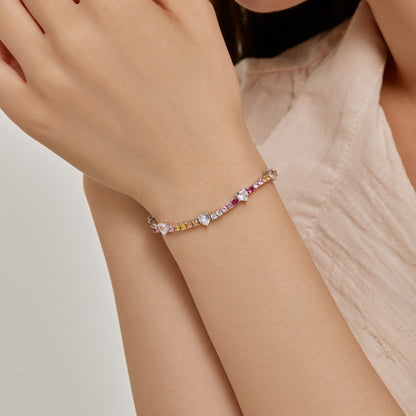 [Revel Jewelry]ロマンチックなハート型ラウンドカットラバーブレスレット