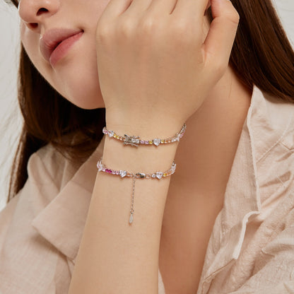 [Revel Jewelry]ロマンチックなハート型ラウンドカットラバーブレスレット