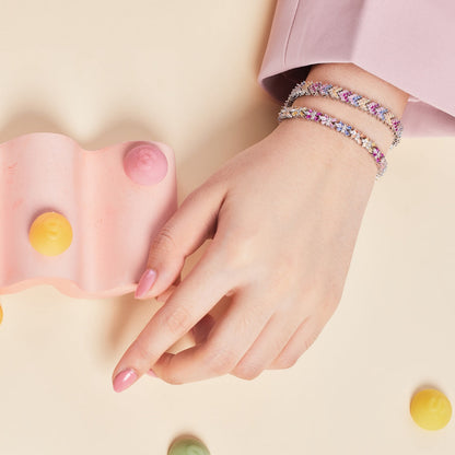 [Revel Jewelry]華やかな輝きのラウンドカットパーティブレスレット