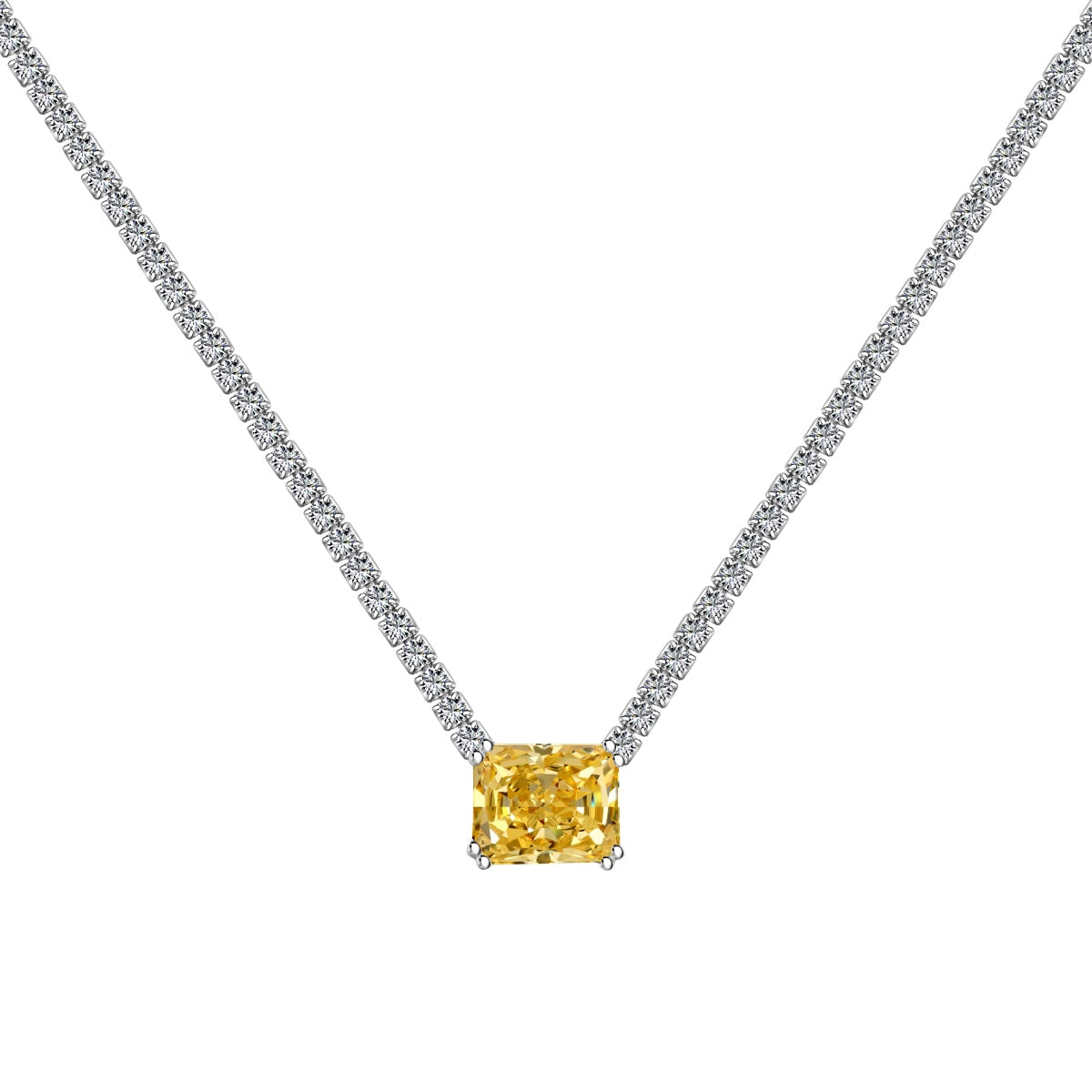 [Revel Jewelry]4.0 Carat Elegant Radiant Cut Necklace