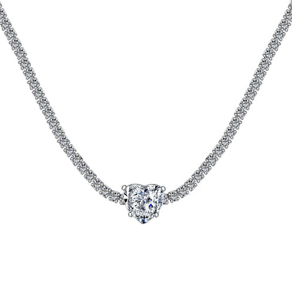 [Revel Jewelry]2.0 Carat Sparkling Tennis Heart Cut Necklace