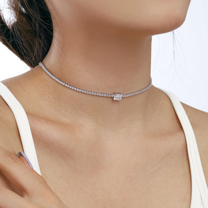 [Revel Jewelry]2.0 carat Ornate Emerald Cut Necklace
