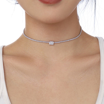[Revel Jewelry]2.0 carat Ornate Emerald Cut Necklace