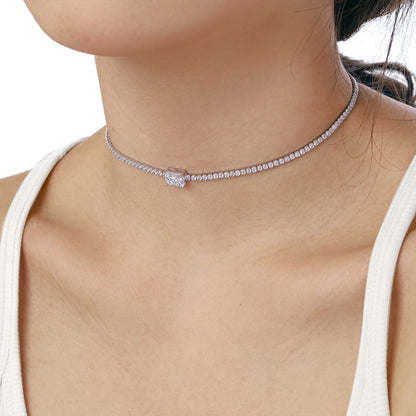 [Revel Jewelry]2.0 carat Ornate Emerald Cut Necklace