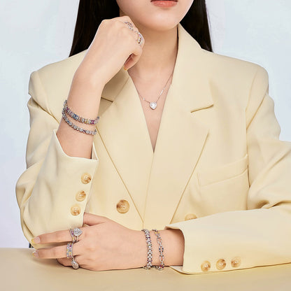 [Revel Jewelry]繊細なカラフルマルチカットパーティーブレスレット