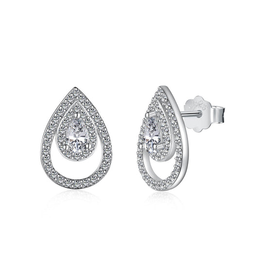 [Revel Jewelry]Sparkling Delicate Water Drop Shape Daily Earrings