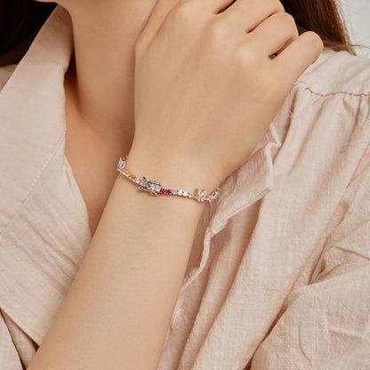 [Revel Jewelry]華やかな蝶の形のラウンドカットのデイリーブレスレット