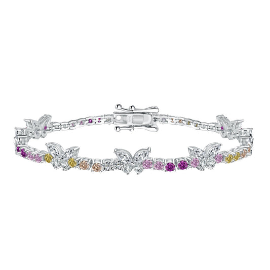 [Revel Jewelry]Ornate Colorful Butterfly Shape Round Cut Daily Bracelet