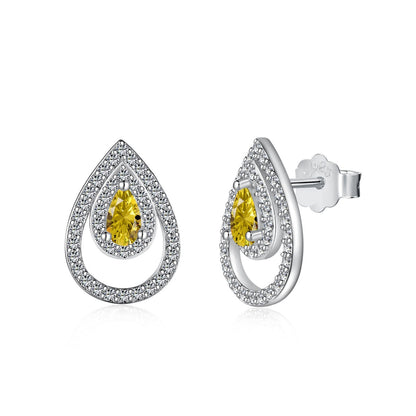 [Revel Jewelry]Sparkling Delicate Water Drop Shape Daily Earrings