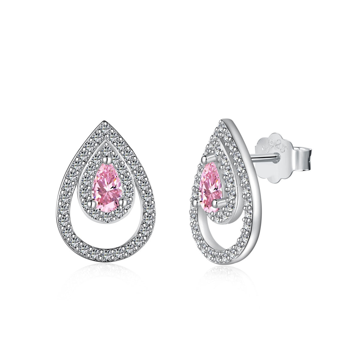 [Revel Jewelry]Sparkling Delicate Water Drop Shape Daily Earrings