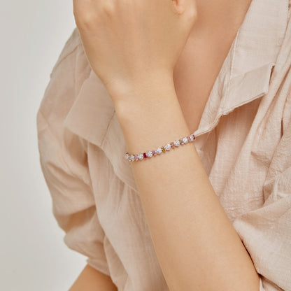 [Revel Jewelry]輝くカラフルな丸い形のデイリーブレスレット