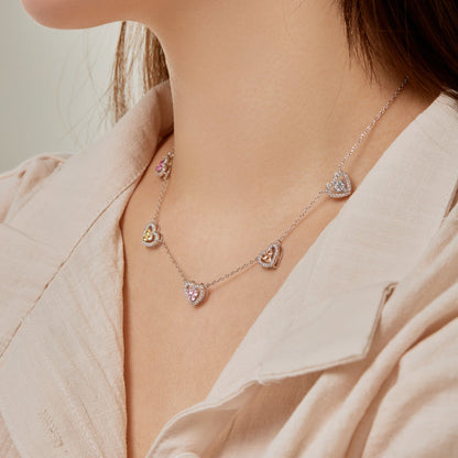 [Revel Jewelry]Funkelnde Fünf-Herzen-Halskette