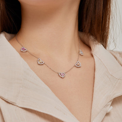 [Revel Jewelry]Funkelnde Fünf-Herzen-Halskette