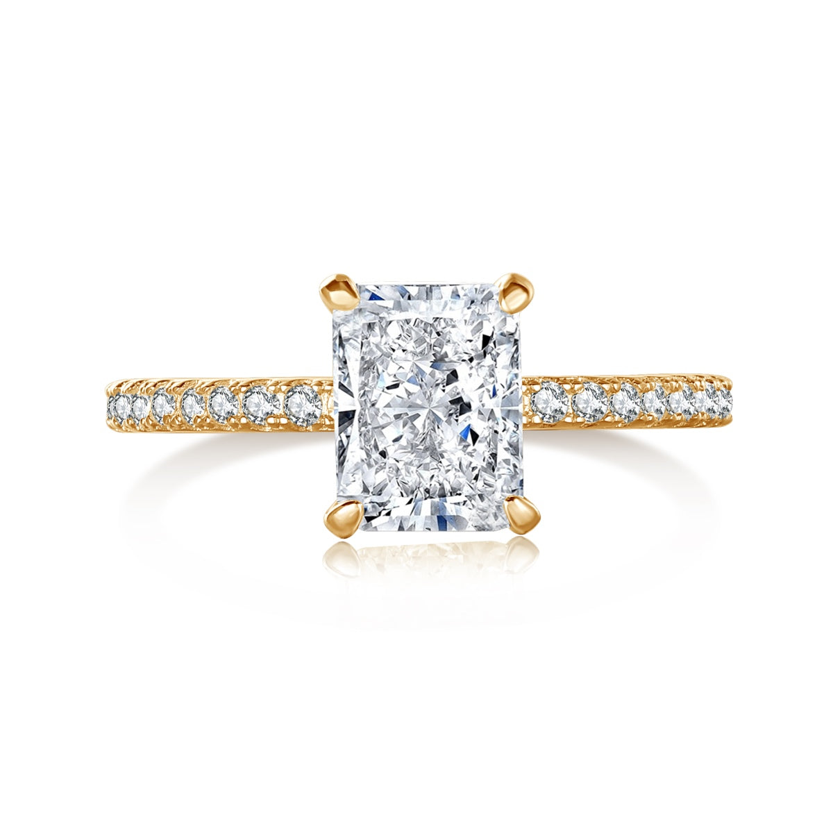 [Revel Jewelry]2.0 Carat Dazzling Sparkling Radiant Cut Party Ring