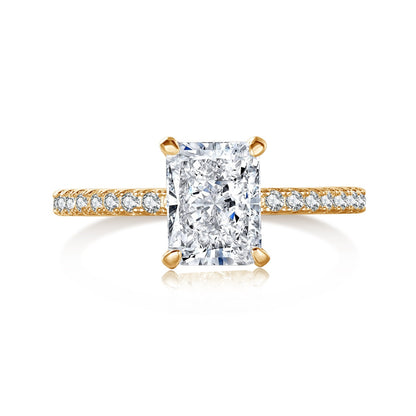 [Revel Jewelry]2.0 Carat Dazzling Sparkling Radiant Cut Party Ring