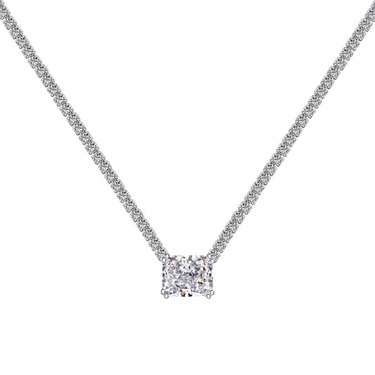 [Revel Jewelry]4.0 Carat Elegant Radiant Cut Necklace