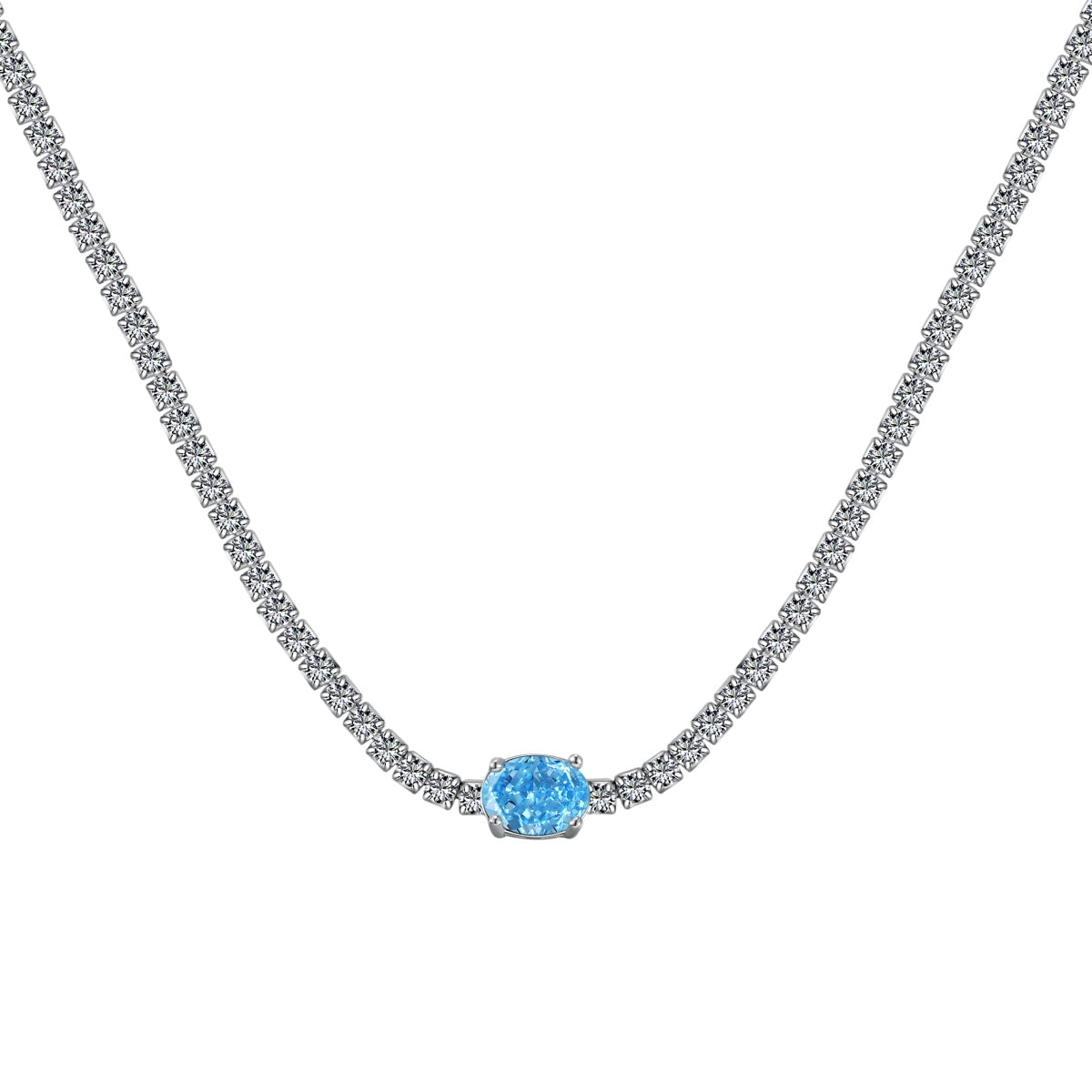 [Revel Jewelry]1.0 Carat Shining Oval Cut Necklace