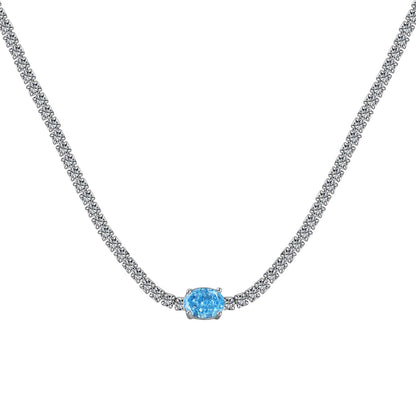 [Revel Jewelry]1.0 Carat Shining Oval Cut Necklace