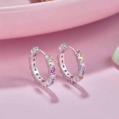[Revel Jewelry]Radiant Colorful Round Cut Earrings