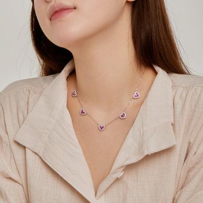 [Revel Jewelry]Funkelnde Fünf-Herzen-Halskette