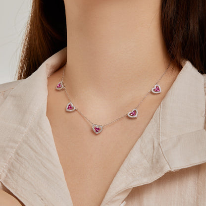 [Revel Jewelry]Funkelnde Fünf-Herzen-Halskette