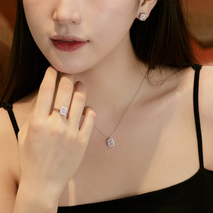 [Revel Jewelry]1.0 Carat Luxurious Dainty Emerald Cut Daily Earrings