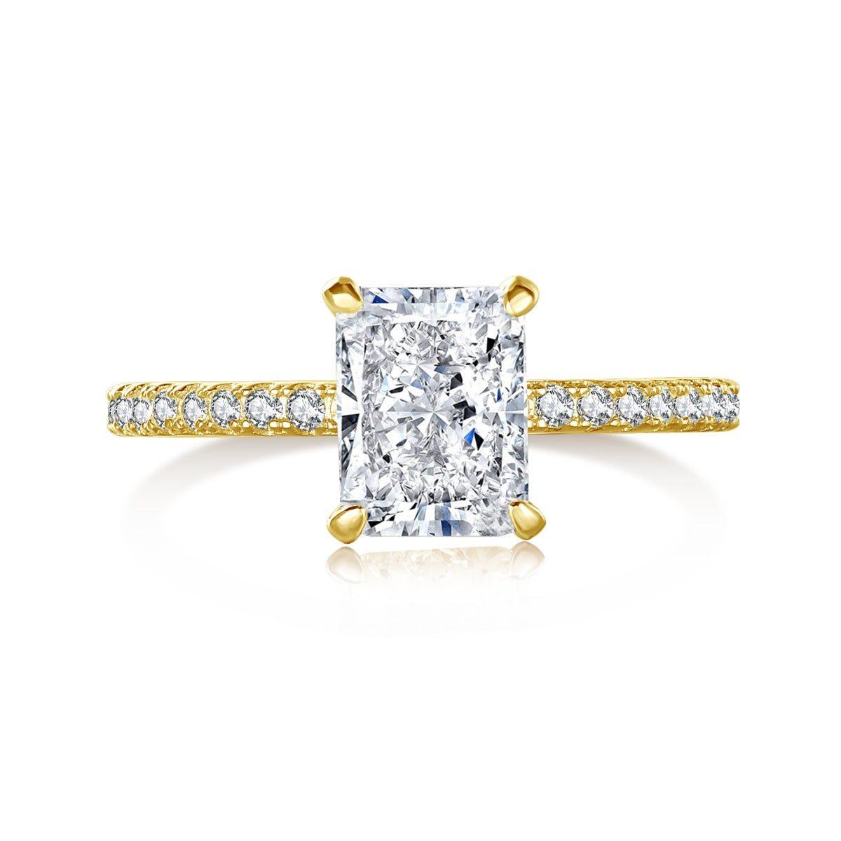 [Revel Jewelry]2.0 Carat Dazzling Sparkling Radiant Cut Party Ring