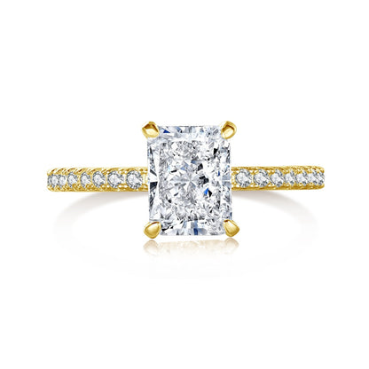 [Revel Jewelry]2.0 Carat Dazzling Sparkling Radiant Cut Party Ring
