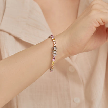 [Revel Jewelry]華やかなカラフルラウンドカットテニスブレスレット