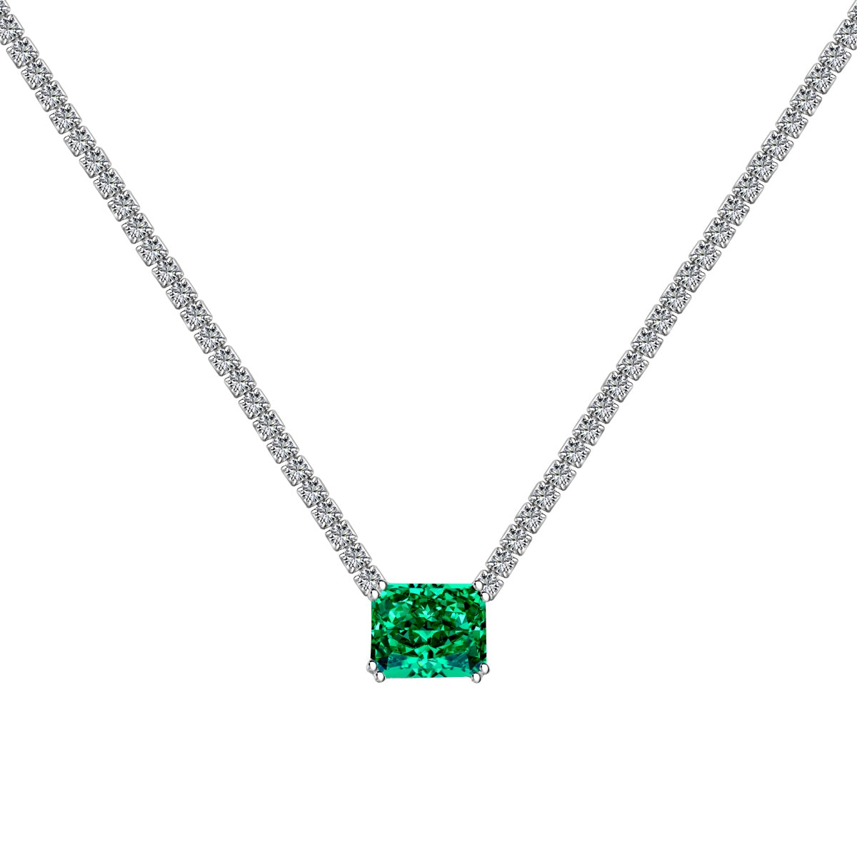 [Revel Jewelry]4.0 Carat Elegant Radiant Cut Necklace