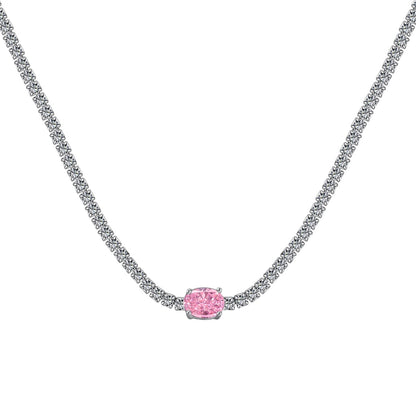 [Revel Jewelry]1.0 Carat Shining Oval Cut Necklace