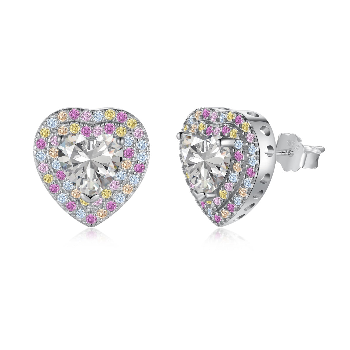 [Revel Jewelry]Dazzling Heart Shape Lover Earrings