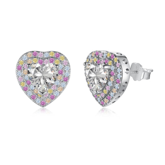 [Revel Jewelry]Dazzling Heart Shape Lover Earrings