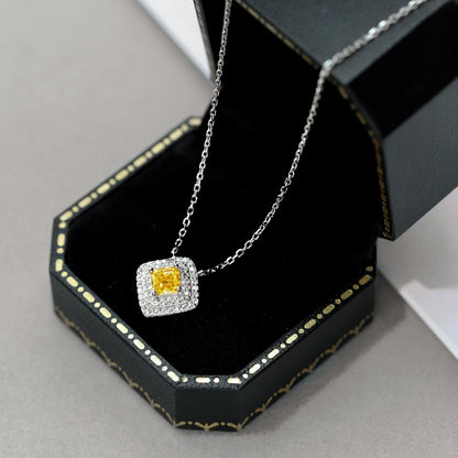 [Revel Jewelry]Funkelnde Asscher-Schliff-Halskette
