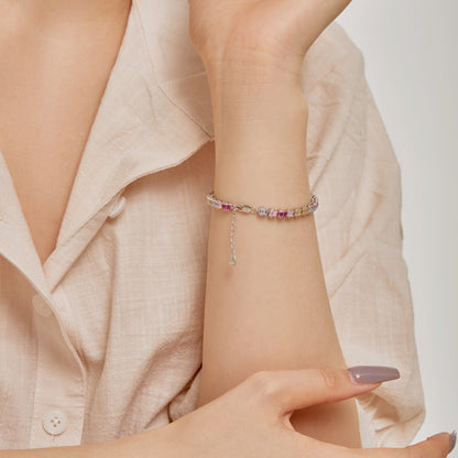 [Revel Jewelry]繊細なカラフルエメラルドカットパーティーブレスレット
