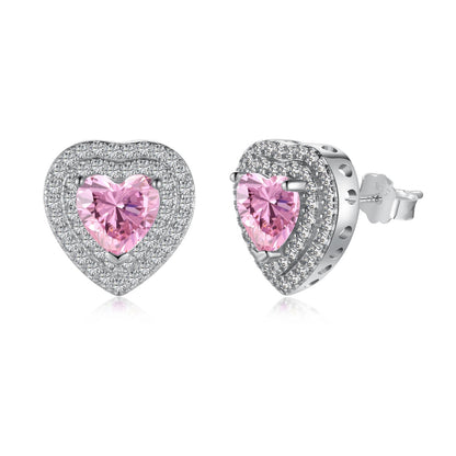 [Revel Jewelry]Dazzling Heart Shape Lover Earrings