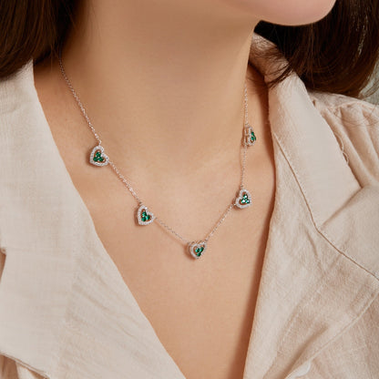 [Revel Jewelry]Funkelnde Fünf-Herzen-Halskette