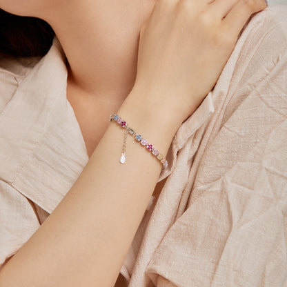 [Revel Jewelry]華奢なカラフルエメラルドカットデイリーブレスレット