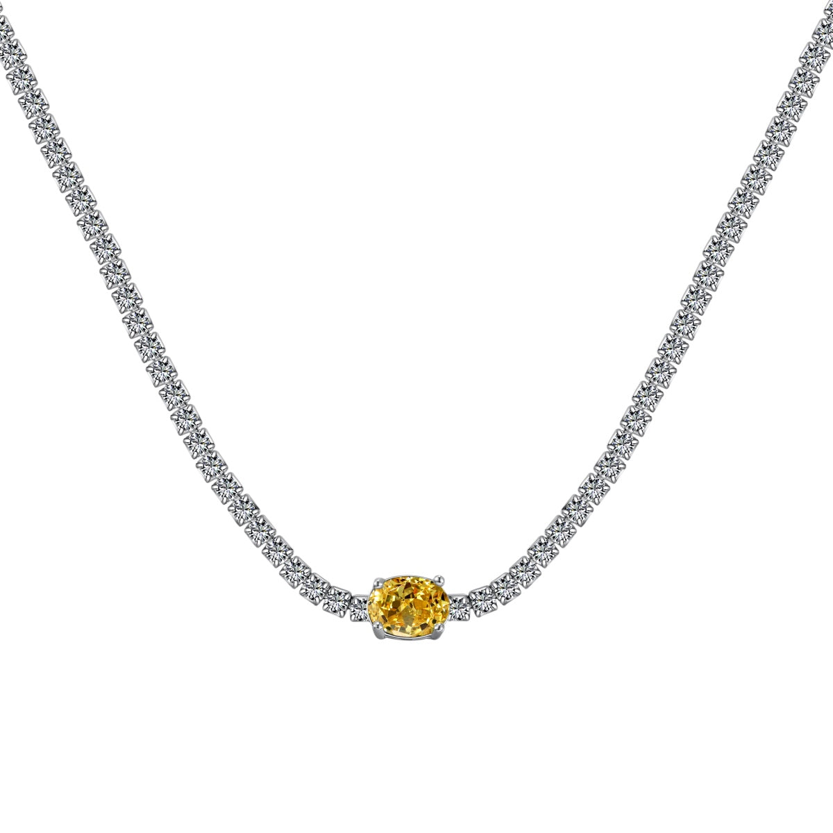 [Revel Jewelry]1.0 Carat Shining Oval Cut Necklace