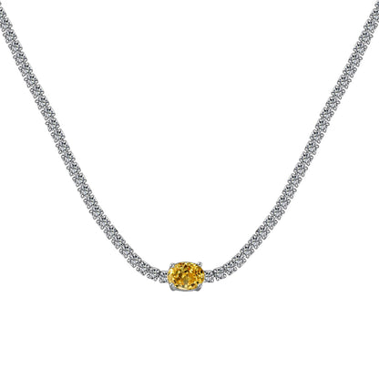 [Revel Jewelry]1.0 Carat Shining Oval Cut Necklace