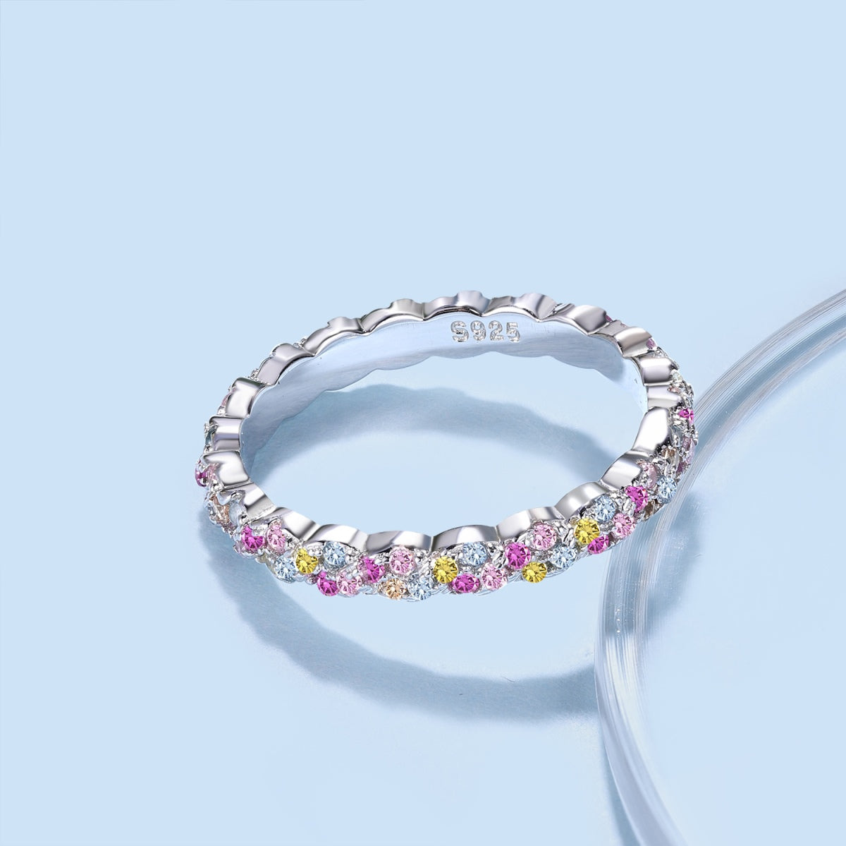 [Revel Jewelry]Dainty Ebullient Round Cut Daily Ring