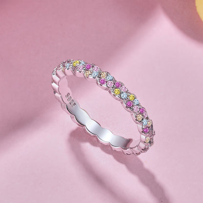 [Revel Jewelry]Dainty Ebullient Round Cut Daily Ring