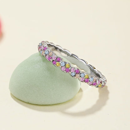 [Revel Jewelry]Dainty Ebullient Round Cut Daily Ring