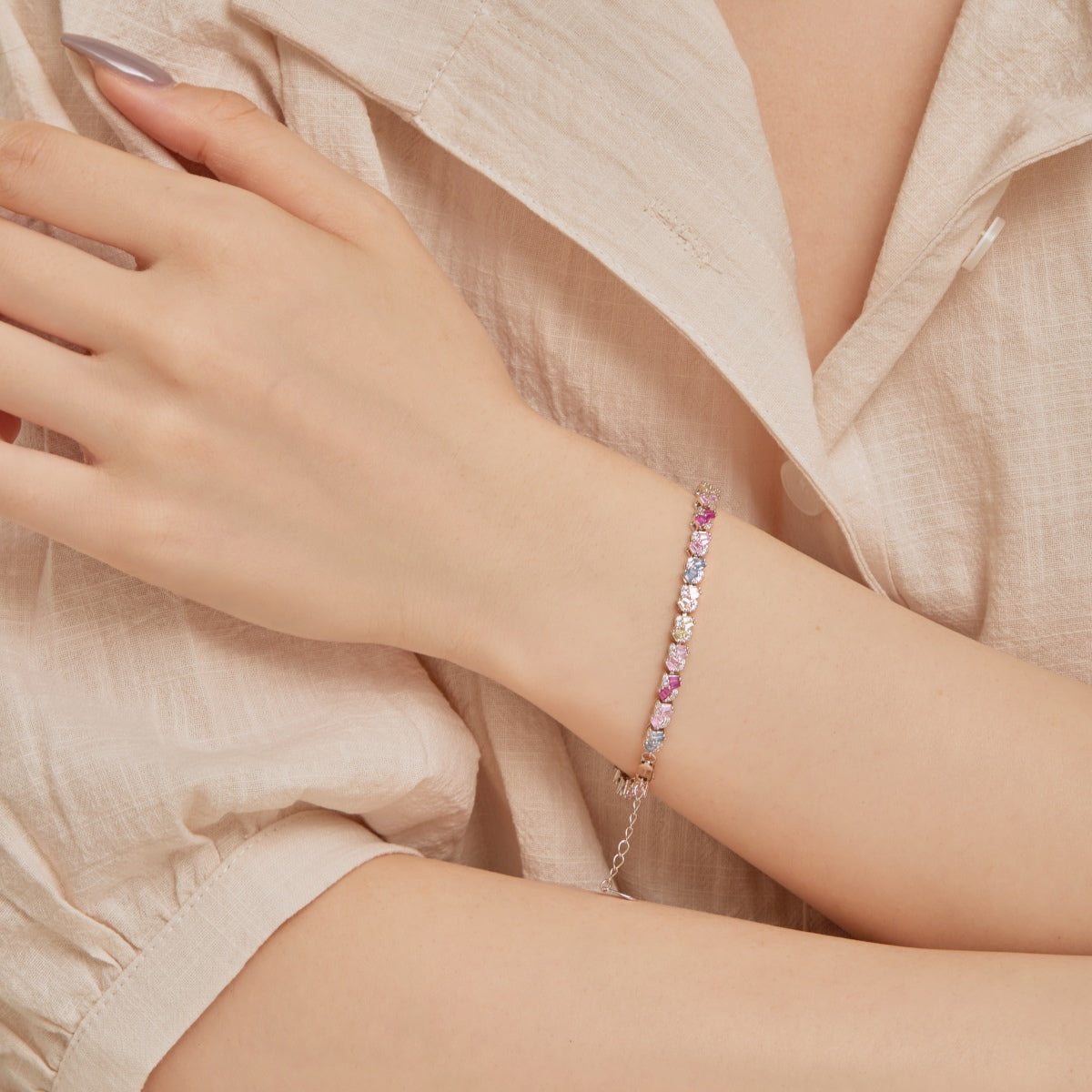[Revel Jewelry]華やかなカラフルな花モチーフのパーティブレスレット