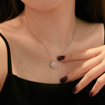 [Revel Jewelry]Funkelnde Asscher-Schliff-Halskette