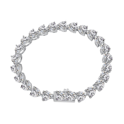 [Revel Jewelry]0.75 Carat Elegant Romantic Heart Shape Lover Bracelet